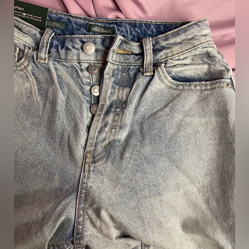 Women's High rise Curvy Straight Jeans Wild Fable Light Wash Sz0/32” NWT - Picture 6 of 9